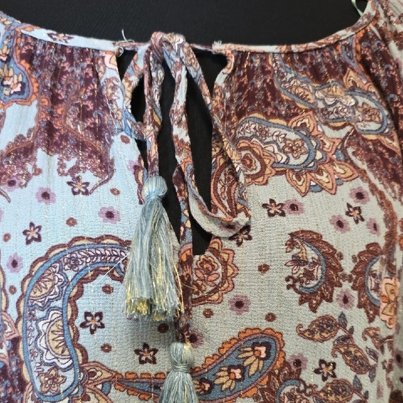 Willow and Root Tie Front Long Sleeve Tunic L - Picture 3 of 4